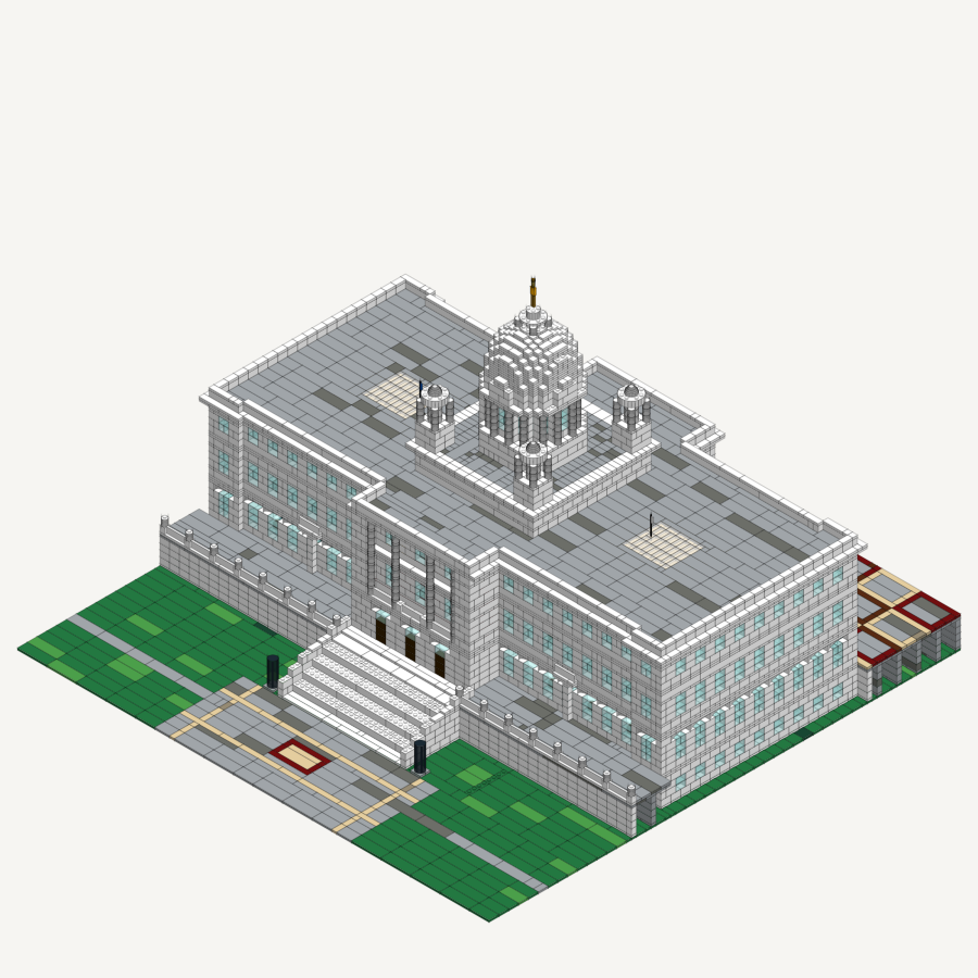 Rhode Island State House, drawn as bricks