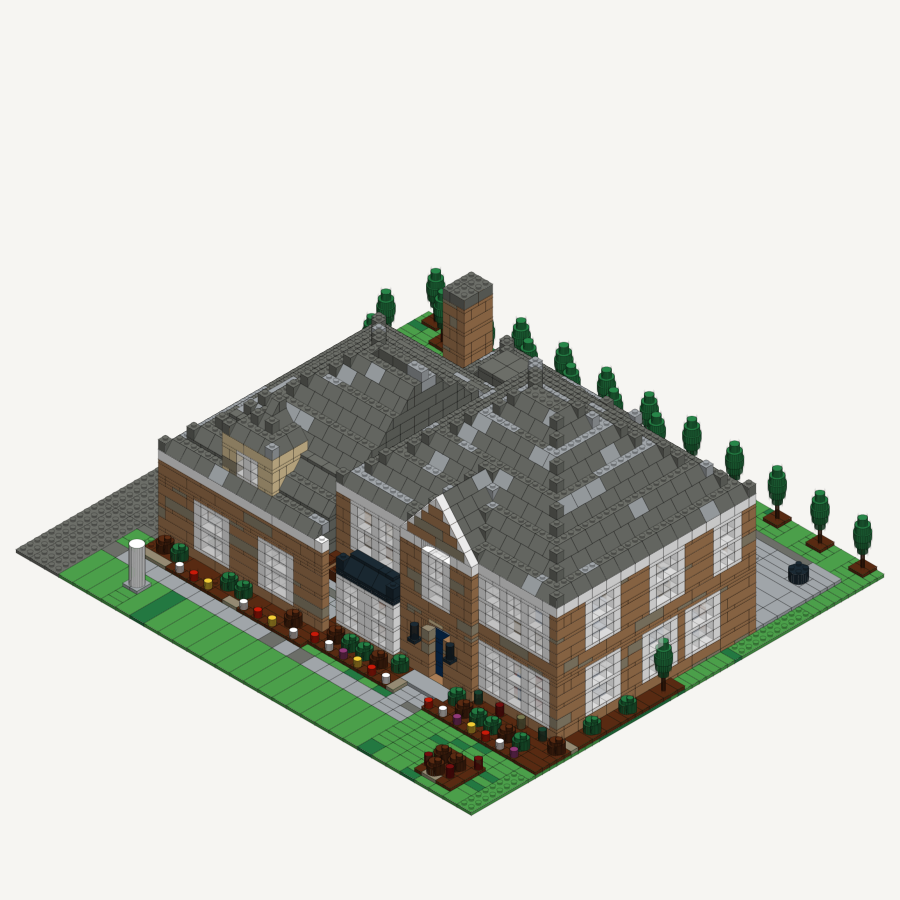 The Brick Colonial, drawn as bricks