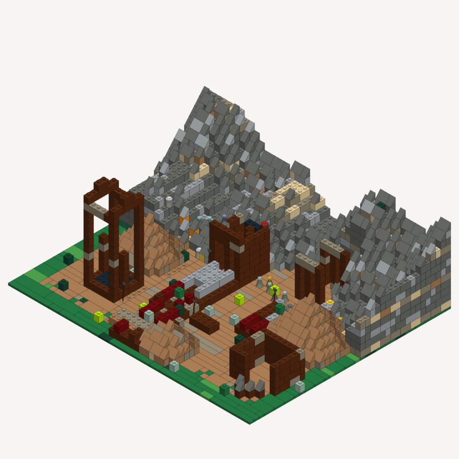 The Old Workings, drawn as bricks