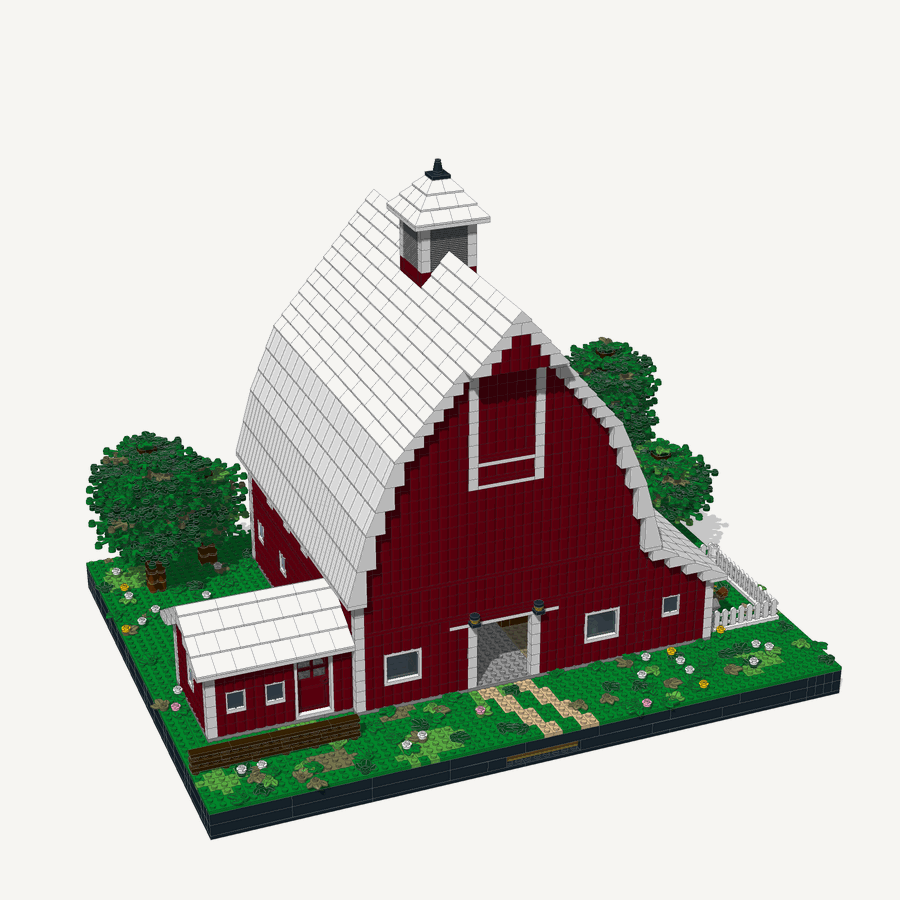 The Red Barn, drawn as bricks