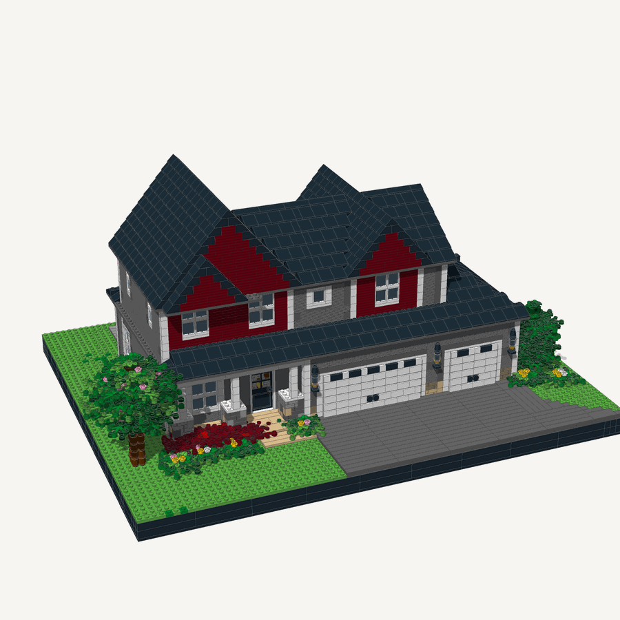 The Red Gables, drawn as bricks