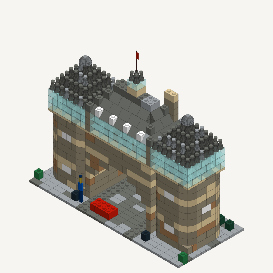 The Towers, drawn as bricks