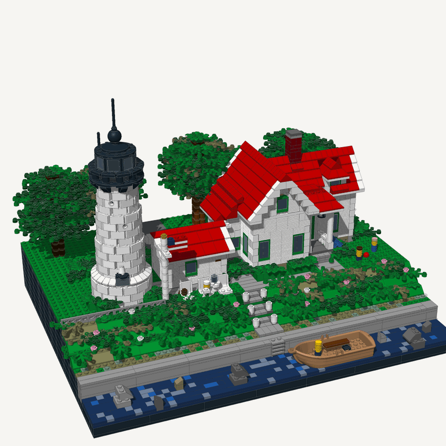 Warwick Neck Light, drawn as bricks